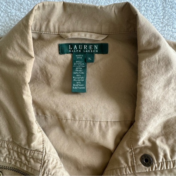 Women’s Lauren Ralph Lauren 100% Cotton Safari Vest Large Tan Snap Front Polo - Picture 5 of 12